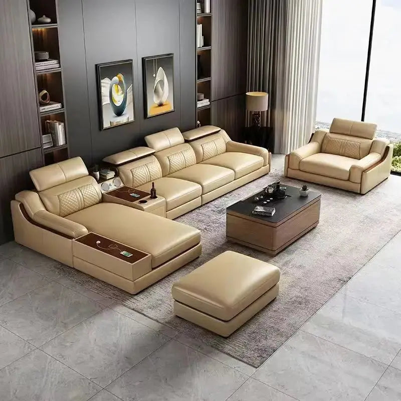 Stylish Genuine Italian Leather Sofa for Living Room -
